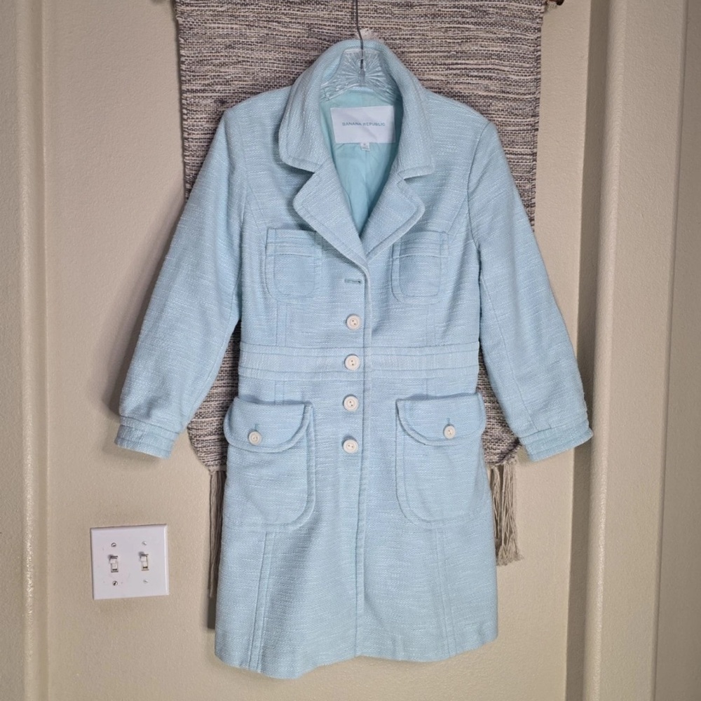 Y2K Gilmore girls Banana Republic Light Blue Blazer Coat